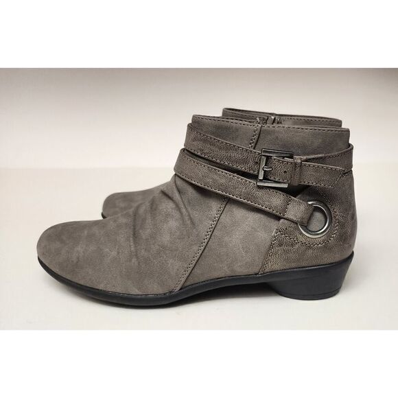 Axxiom Charlotte Faux Leather Gray Ankle Boots Size 8M - Picture 8 of 10